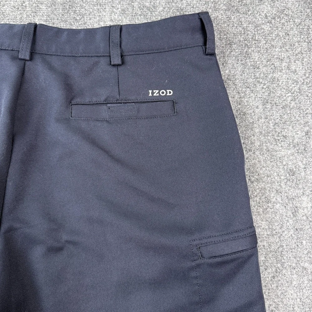 IZOD Golf Shorts Mens 36 Navy Blue Cargo XFG Performance Classic Zip Pocket
